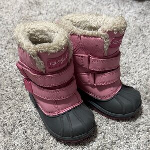 Cat & Jack Pink and Black Girls' Insulated Winter Boots